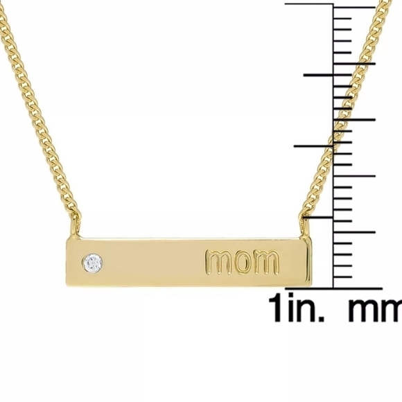 NIB for Mom Lab Created Saphire Bar 18k Gold over sterling silver necklace - Picture 4 of 4